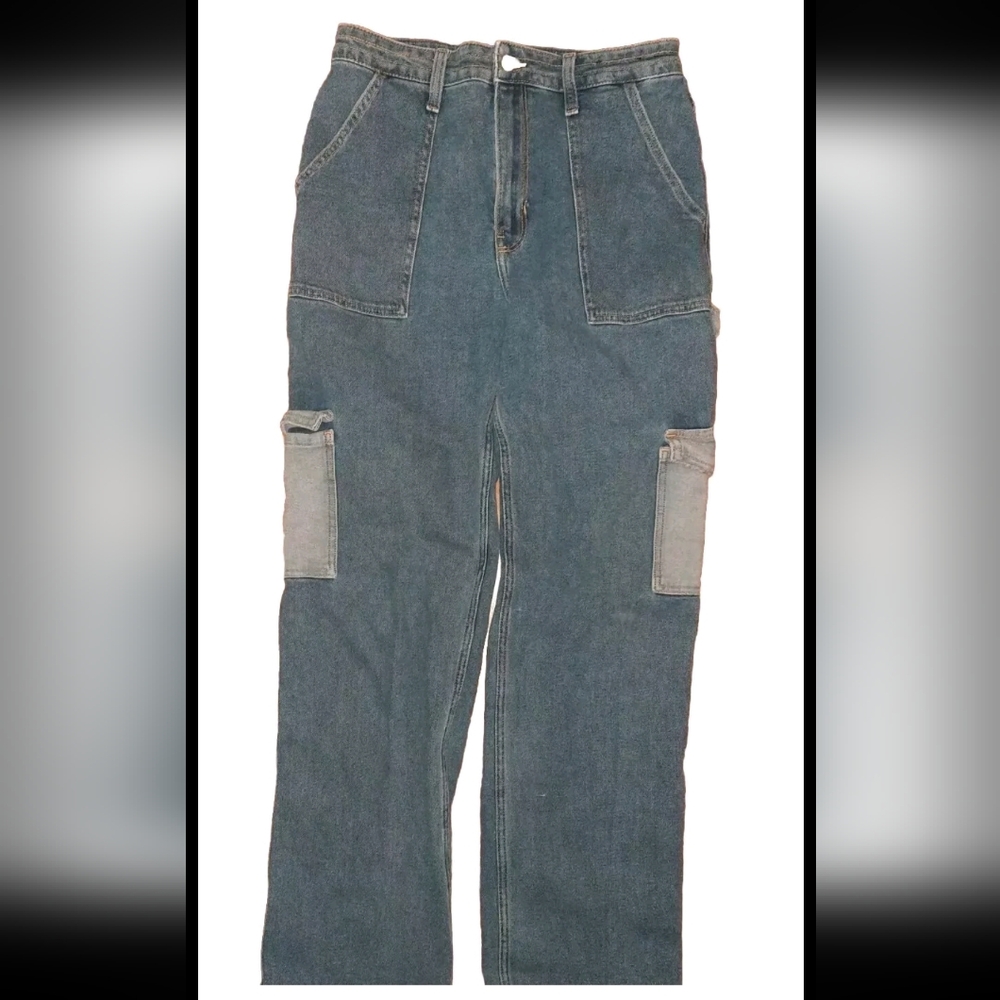 Hollister Ultra High Rise Dad Jeans Cargo Vintage Stretch Carpenter Pant…